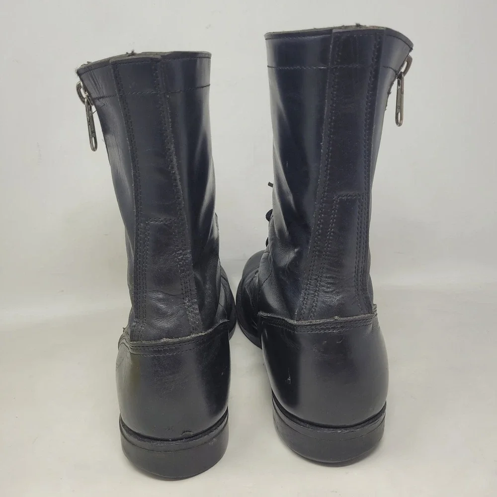 VTG Corcoran Jump Boots 10.5 Black Leather Cap Toe Military Paratrooper Combat
